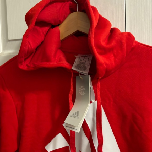 NWT Adidas L/S Red Branded Hoodie - Picture 7 of 11